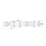 STRAIGHT CONNECTOR HP - IP44/IP54 - 3P+E 63A 380-415V 50/60HZ - RED - 6H - MANTLE TERMINAL