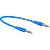 Measuring lead with (2 mm plug, spring-loaded, straight) to (2 mm plug, spring-loaded, straight), 450 mm, blue, PVC, 0.5 mm², 28.0047-04523