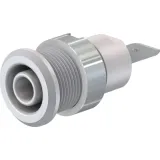 4 mm socket, flat plug connection, mounting Ø 12.2 mm, CAT III, white, 49.7046-29