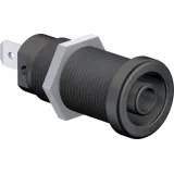 4 mm socket, flat plug connection, mounting Ø 12.2 mm, CAT IV, black, 66.9665-21