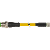 M12 male 0° / M8 female 0° A-cod. PVC 3x0.25 ye UL/CSA 0.3m
