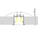 Built-in aluminum profile AE for plasterboard, 44x35mm, incl. matte diffuser, 2 m