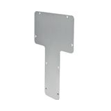 Undrilled plate, anodised aluminium, for hand-held push-button control unit
