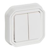 PLEXO 2 GANG 2-WAY SWITCH OR 2 GANG PUSH BUTTON - WHITE - FLUSH