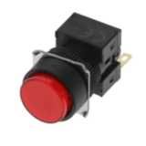 Push-Button complete, dia. 16 mm, non-lighted, round projected, red, momentary operation, IP65, SPDT contact block, solder terminal A16 7100B