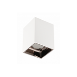 Ceiling luminaire housing ARIES, PC, 77x100mm, IP20, max. 20 W, square, white/black chrome
