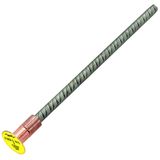Reinforc. steel earthing bridge, conn. plate w. M16 thread D 50mm L 40