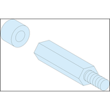 4 HEXAGONAL SPACERS M8 H40+10