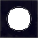 Frame 1gang, flat, R.8, glass black