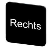 Labeling plate 22 x 22 mm, label black, labeling: Rechts