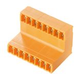 PCB plug-in connector, male header, closed side, THT solder connection, 3.81 mm, Number of poles: 18, 90°, Solder pin length (l): 3.2 mm, tinned, orange, Box