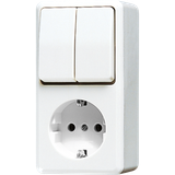Combination SCHUKO® socket / 2-gang 675AWW