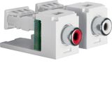 Connector, 2x CINCH audio module, accessories, pole white/red