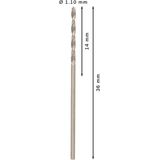 Metal drill bits HSS-G, DIN 338 1,1 x 14 x 36 mm 10 pcs.