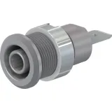 4 mm socket, flat plug connection, mounting Ø 12.2 mm, CAT III, gray, 49.7046-28