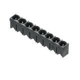 PCB plug-in connector, male header, closed side, THT solder connection, 7.62 mm, Number of poles: 8, 180°, Solder pin length (l): 3.2 mm, tinned, black, Box