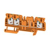 Test-disconnect terminal, SNAP IN, orange, 2.5 mm², 20 A, 500 V, Numbe
