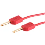 Measuring lead with (2 mm hollow plug, straight) to (2 mm hollow plug, straight), 600 mm, red, PVC, 0.5 mm², 28.0033-06022