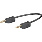 Measuring lead with (2 mm plug, spring-loaded, straight) to (2 mm plug, spring-loaded, straight), 150 mm, black, PVC, 0.5 mm², CAT O, 28.0039-01521