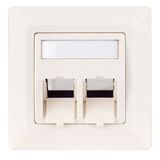 Outlet empty 2 modules(SFA)(SFB), 80x80mm, angled, RAL9010