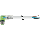 M8 female 90° A-cod. with cable LED PUR 3x0.25 gy UL/CSA+drag ch. 1m