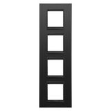 LUX INTERNATIONAL PLATE - IN METAL - 2+2+2+2 MODULES VERTICAL - MONOCHROME SATIN BLACK - CHORUSMART