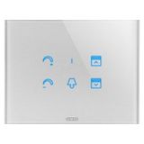 ICE TOUCH PLATE - IN GLASS - INTERCHANGEABLE SYMBOLS - TITANIUM - CHORUSMART