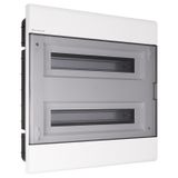 Flush-mounted distribution board SRp-36/2, N+PE (2x18) IP40, transparent door