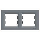 Asfora-horizontal 2-gang frame-steel