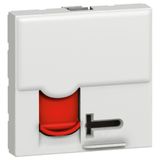 RJ45 Socket Mosaic Cat6A STP 45deg 2 Modules White