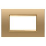 LUX PLATE - IN METAL - 4 MODULES - GOLD - INNER FRAME MATT GOLD - CHORUSMART