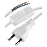 Power Cord PVC 2× 0,75mm2 with switch, 3m, white