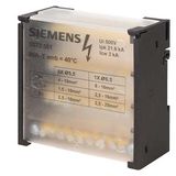 Distribution block 4-pole, 80 A, 500V Input: 1x 45824 mm2 Output: 8x 45757 mm2 for