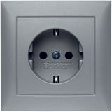 SCHUKO soc. out. cover plate, S.1, al., matt, lacq.