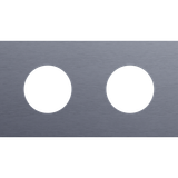 Twofold faceplate, 71 mm centre distance, for 2 socket outlets, Niko Rocker and Niko Toggle, alu blue grey brushed