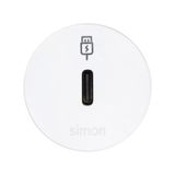 Furniture USB-C ports with docking station including 1x HDMI + LAN + 3x USB Type A, Simon 400 Flash 30, IP20, white, Mount. dimen.: Ø17mm