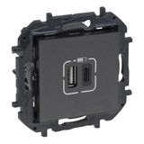 NILOE S.USB CHARGER A+C STEEL