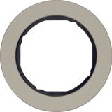 Frame 1gang, R.classic, stainless steel/black, metal matt finish