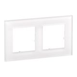 2 GANG PLATE WHITE GLASS