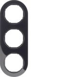 Frame 3gang, R.classic, black glossy
