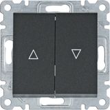 VR Double Push Button 1F - black Ss/Screw