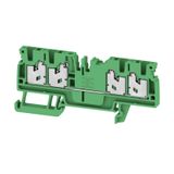 Feed-through terminal block, SNAP IN, green, 2.5 mm², 24 A, 800 V, Num