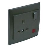 EARTH SOCK (BRITISH) W/SWITCH & PILOT LAMP GR