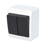 GALATEA Switch serial no. 5 10A 230V on plaster IP44 white/black