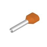 Wire-end ferrule, Twin wire-end ferrule, 21 mm, 18 mm, orange