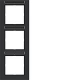 Cover frame 3-way vertical, text field, A.1, matte night black