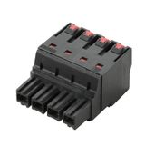 PCB plug-in connector, female plug, 10.16 mm, Number of poles: 4, 180°, PUSH IN with actuator, Clamping range, max. : 16 mm², Box