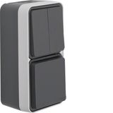 Combination socket + series switch with housing, W.1, grey