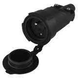 Rubber Socket for extension cord - black