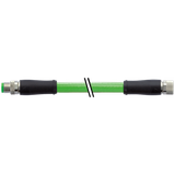 M8 male 0° / M8 female 0° D-cod. shielded PUR 1x4xAWG22 gn 3m